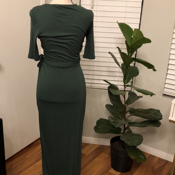 Forever 21 Olive Green Wrap Dress - Picture 3 of 6